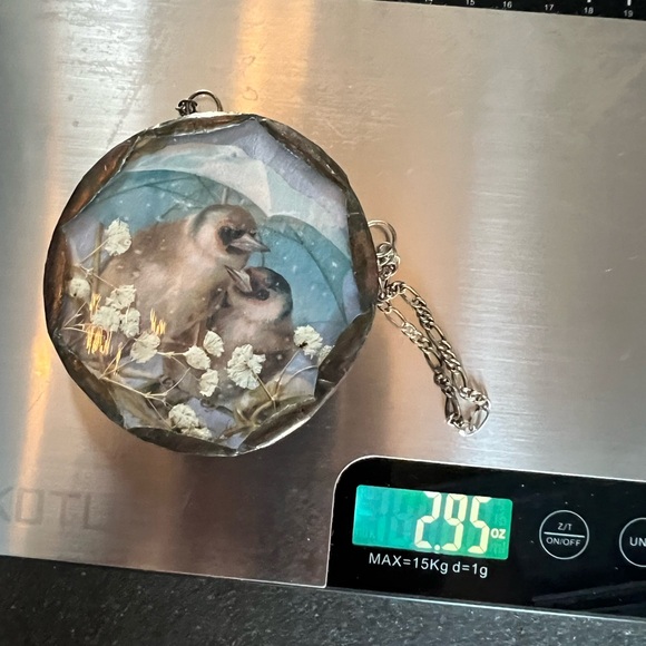 Double-Sided 3”x3” Hanging Decor – Birds and Dried Flowers & Stained Glass - Picture 9 of 13